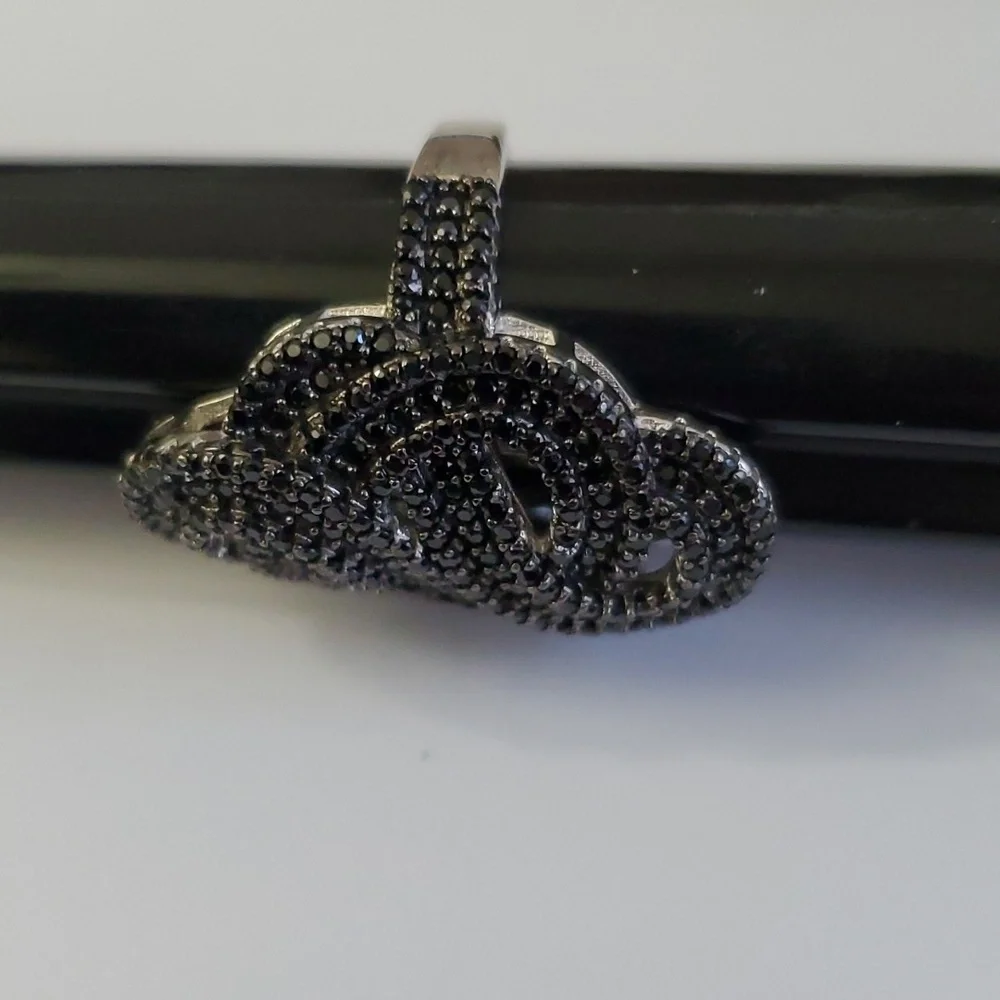 Sterling Silver 925 Spinel Art Deco Ring - Picture 4 of 9